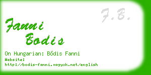 fanni bodis business card